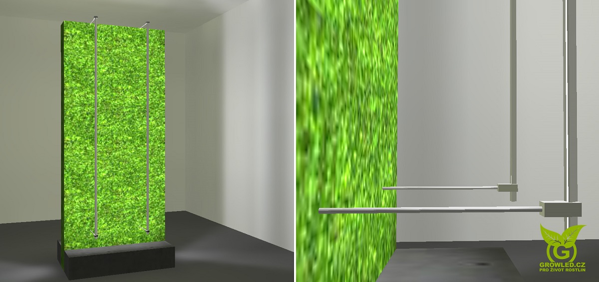 GROW LED FLEXI 17 - Vizualizace_Osvětlení_vertikálni_zahrady_paravanu